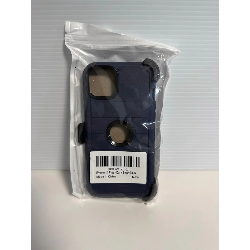 New in Packaging Cell Phone Case for iPhone 14 Plus Hip Clip Dark Blue & Black